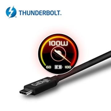 CalDigit Thunderbolt 3-Kabel (2,0 m) 40Gbps / Laden bei 100W / 5A / 20V / Aktiv [Zertifiziert] 2016 MacBook Pro Typ-C-kompatibel - 4