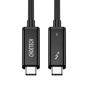 CHOETECH [Zertifiziert] Thunderbolt 3 USB C Kabel(2m) 40Gbps /100W / 5A/ 20V / Aktiv unterstützt 5K UHD Display für 2017/2016 MacBook Pro, LG 5K Ultrafine Display(Nur Thunderbolt 3 Geräte kompatibel) - 9