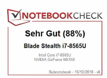 Razer Blade Stealth 13 - 13.3 Inch Ultrabook (NVIDIA GeForce MX150 (25W) 4GB GDDR5 VRAM, Intel Quad-Core 8. Gen Core i7-8565U, 4K Touch Display, 512GB SSD, 16GB RAM, Win 10 Home) Schwarz - 9